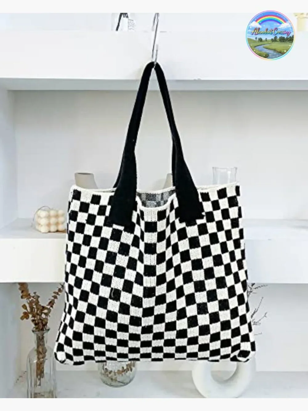 Large Crochet Tote Bag Summer Beach Hobo Knit Shoulder Bag with Pockets